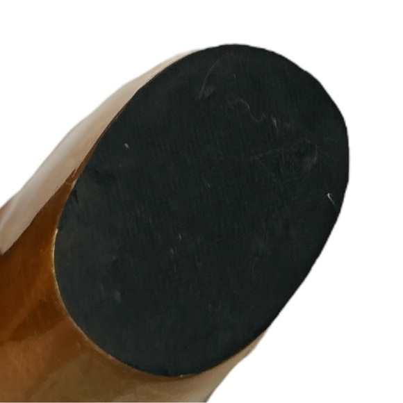 Asian LACQUERWARE Vase Gold w/Handpainted Red Flowers Black Hole 12" x 7" x 3" - Picture 8 of 10